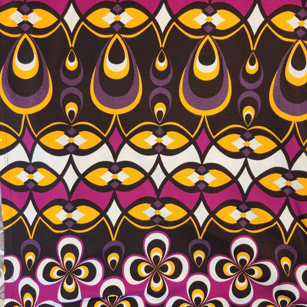 Bisou Bisou Groovy Retro Y2K Wrap V‑Neck Knee Length Dress – Size 12 - Picture 5 of 13